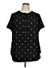 Evri 100% Polyester Stars Black Short Sleeve Blouse Size 1X - photo 1