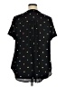 Evri 100% Polyester Stars Black Short Sleeve Blouse Size 1X - photo 2