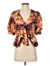 Manoush 100% Polyester Brown Short Sleeve Blouse Size 4 - photo 1