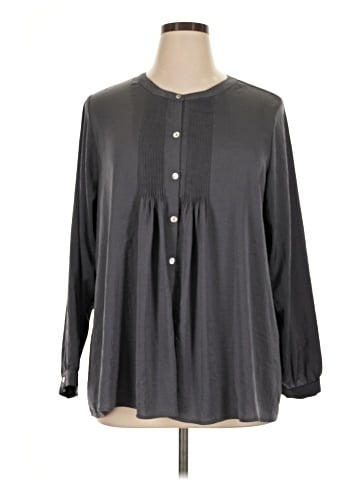 LOGO by Lori Goldstein Long Sleeve Blouse (view 1)