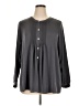 LOGO by Lori Goldstein 100% Polyester Gray Long Sleeve Blouse Size 1X - photo 1