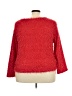 Woman 100% Polyester Tweed Red Pullover Sweater Size 3X - photo 2