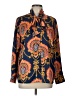 Insight 100% Polyester Paisley Blue Long Sleeve Blouse Size L - photo 1