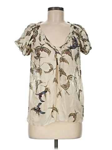 Moulinette Soeurs Short Sleeve Silk Top (view 1)