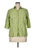 Basic Editions Green 3/4 Sleeve Button-Down Shirt Size XL - photo 1