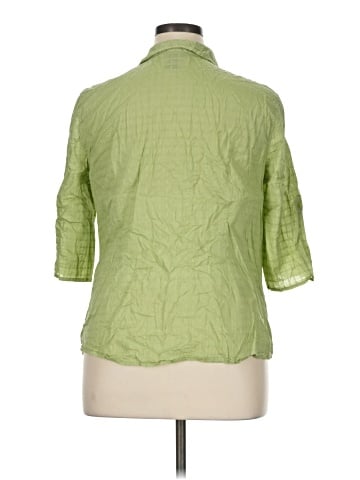Basic Editions 3/4 Sleeve Button-Down Shirt (view 2)