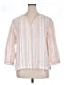 L.L.Bean 100% Linen Stripes Pink 3/4 Sleeve Blouse Size XL - photo 1
