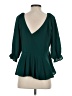 Mittoshop 100% Polyester Green 3/4 Sleeve Blouse Size S - photo 2