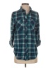 Love Potion 100% Polyester Plaid Teal Long Sleeve Blouse Size S - photo 1