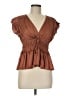 Current Air 100% Polyester Brown Short Sleeve Blouse Size M - photo 1