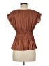 Current Air 100% Polyester Brown Short Sleeve Blouse Size M - photo 2