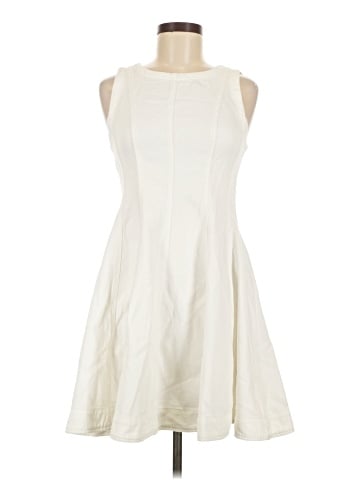 Madewell Circle Mini Dress in Pure White: Airy Denim Edition (view 1)