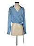 Lulus 100% Polyester Blue Long Sleeve Blouse Size S - photo 1