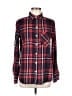 Old Navy 100% Cotton Plaid Red Long Sleeve Button-Down Shirt Size M - photo 1