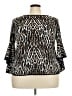 Coco Bianco Animal Print Black 3/4 Sleeve Blouse Size 2X - photo 1