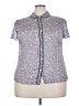 Boden 100% Viscose Floral Gray Short Sleeve Blouse Size 18 - photo 1