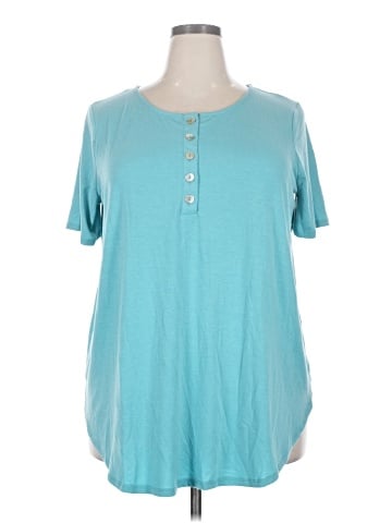 Zenana Premium Short Sleeve Henley (view 1)