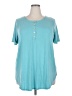 Zenana Premium Teal Short Sleeve Henley Size 2X - photo 1