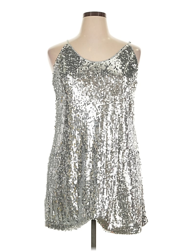 Pre-owned Allegra K Cocktail Dress In Silver
