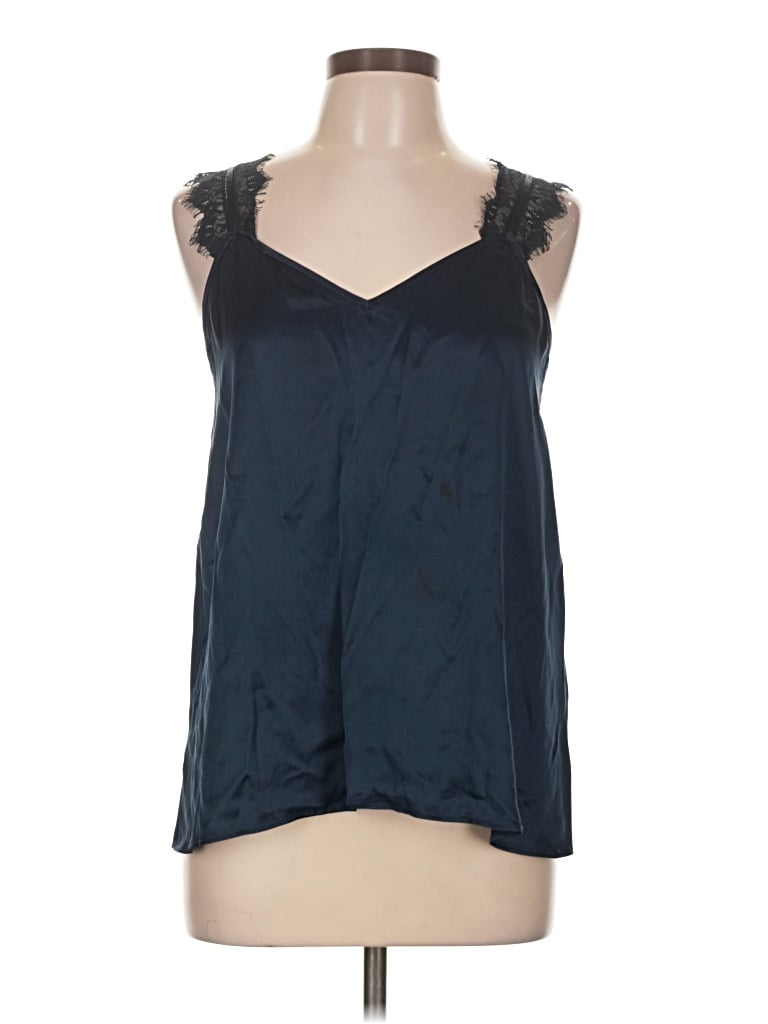 Pre-owned Cami Nyc Sleeveless Silk Top Blue Halter Neckline Tops