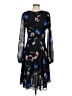 Betsey Johnson 100% Polyester Floral Black Cocktail Dress Size 4 - photo 2