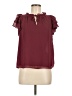 1.State 100% Polyester Burgundy Short Sleeve Blouse Size M - photo 1
