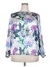 Ellos 100% Polyester Print Blue Long Sleeve Blouse Size 18 - photo 1