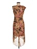 Connected Apparel 100% Polyester Print Brown Cocktail Dress Size M - photo 2