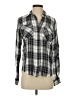 Sam Edelman 100% Rayon Plaid Gray Long Sleeve Button-Down Shirt Size S - photo 1