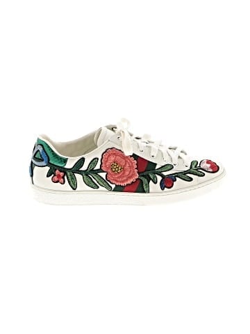 Gucci  Ace floral embroidered leather trainer (view 1)