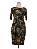 Connected Apparel 100% Polyester Animal Print Gold Cocktail Dress Size 14 - photo 1