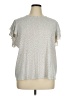 Adrianna Papell Silver Short Sleeve Blouse Size XL - photo 1