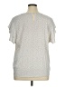 Adrianna Papell Silver Short Sleeve Blouse Size XL - photo 2