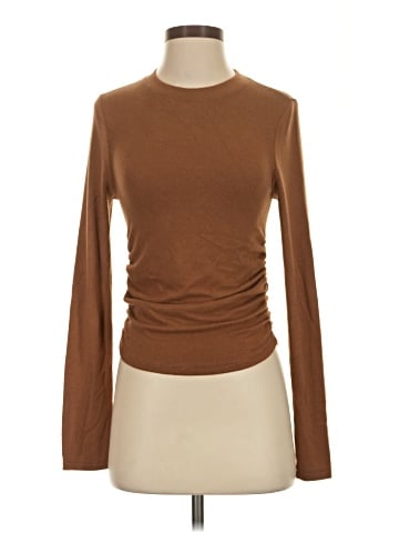Madewell Brushed Jersey Ruched Long-Sleeve Tee (view 1)