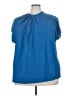 BLOOMCHIC 100% Polyester Blue Short Sleeve Blouse Size 18 - photo 1