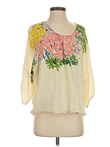 Tibi 3/4 Sleeve Silk Top (view 1)