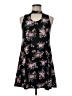 Pink Rose Floral Black Casual Dress Size M - photo 1