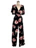 Miss Selfridge 100% Polyester Floral Black Jumpsuit Size 6 - photo 1