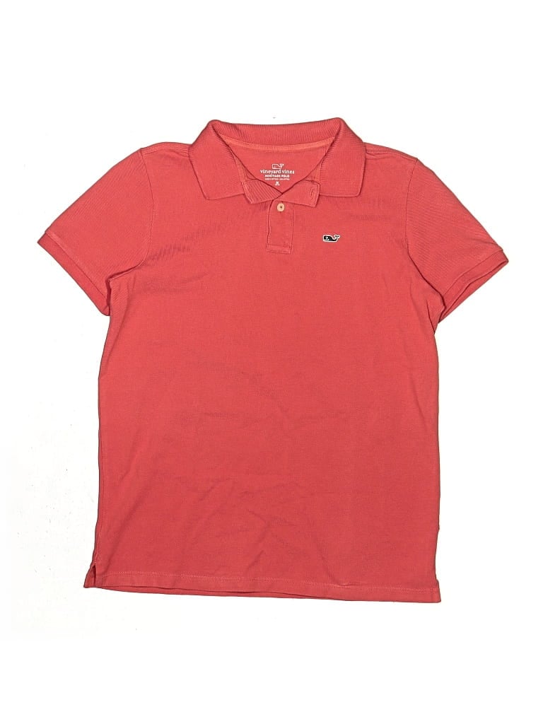 Pre-owned Vineyard Vines Performance Kids' Short Sleeve Polo Shirt In Red