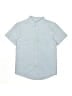 Wonder Nation 100% Cotton Solid Blue Short Sleeve Button-Down Shirt Size 10 - 12 - photo 1