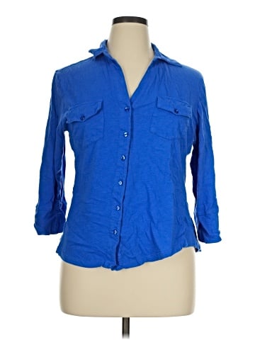 French Laundry 3/4 Sleeve Button-Down Shirt (view 1)