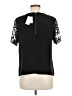 Pleione 100% Polyester Metallic Silver Short Sleeve Top Size M - photo 2