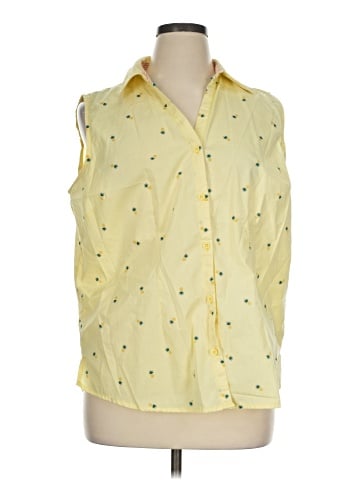 Basic Editions Sleeveless Button-Down Shirt (view 1)