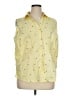 Basic Editions Hearts Yellow Sleeveless Button-Down Shirt Size 1X - photo 1
