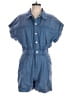 Ellison 100% Cotton Solid Blue Romper Size L - photo 1