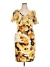 Connected Apparel Print Yellow Cocktail Dress Size 16 - photo 1