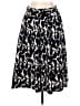 Talbots 100% Cotton Print Black Casual Skirt Size 12 Petite - photo 1