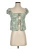 Thirty/Thirty 100% Rayon Green Short Sleeve Blouse Size S - photo 1