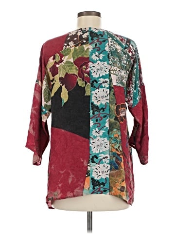 Citron Santa Monica Collection 3/4 Sleeve Silk Top (view 2)