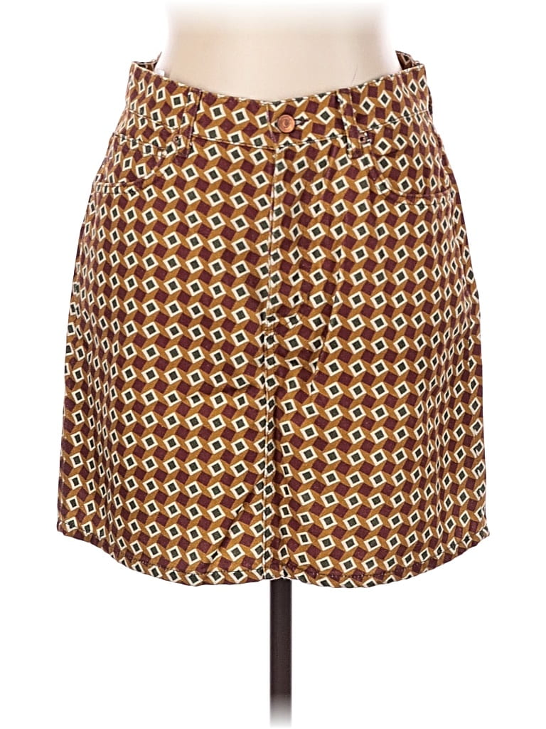 Pre-owned Reformation Jeans Denim Skirt In Yellow
